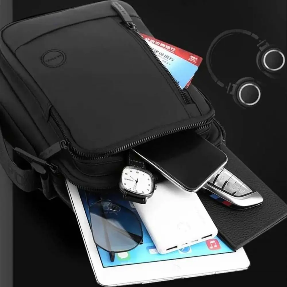 Single Shoulder Men's Shoulder Bag Big Capacity Multi-Pockets Man Messenger Bag Stylish Elegant Style Nylon Fabric