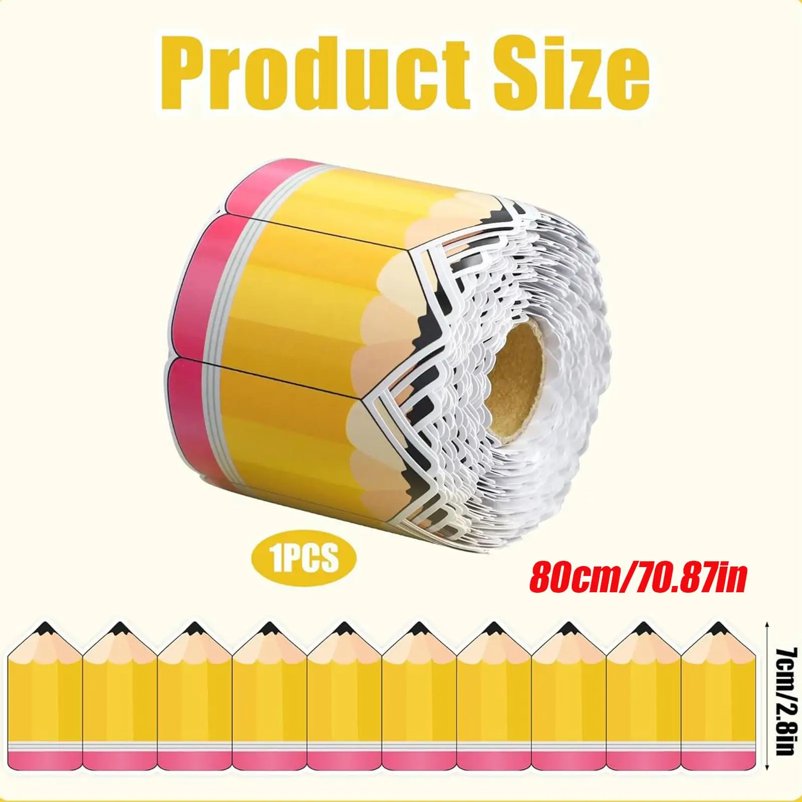 حدود قلم رصاص لطيفة وممتعة للقرطاسية ديكور حدود مزخرفة للوحة الإعلانات للمكاتب المنزلية والإعداد في الهواء الطلق ومعلم العائلة #6