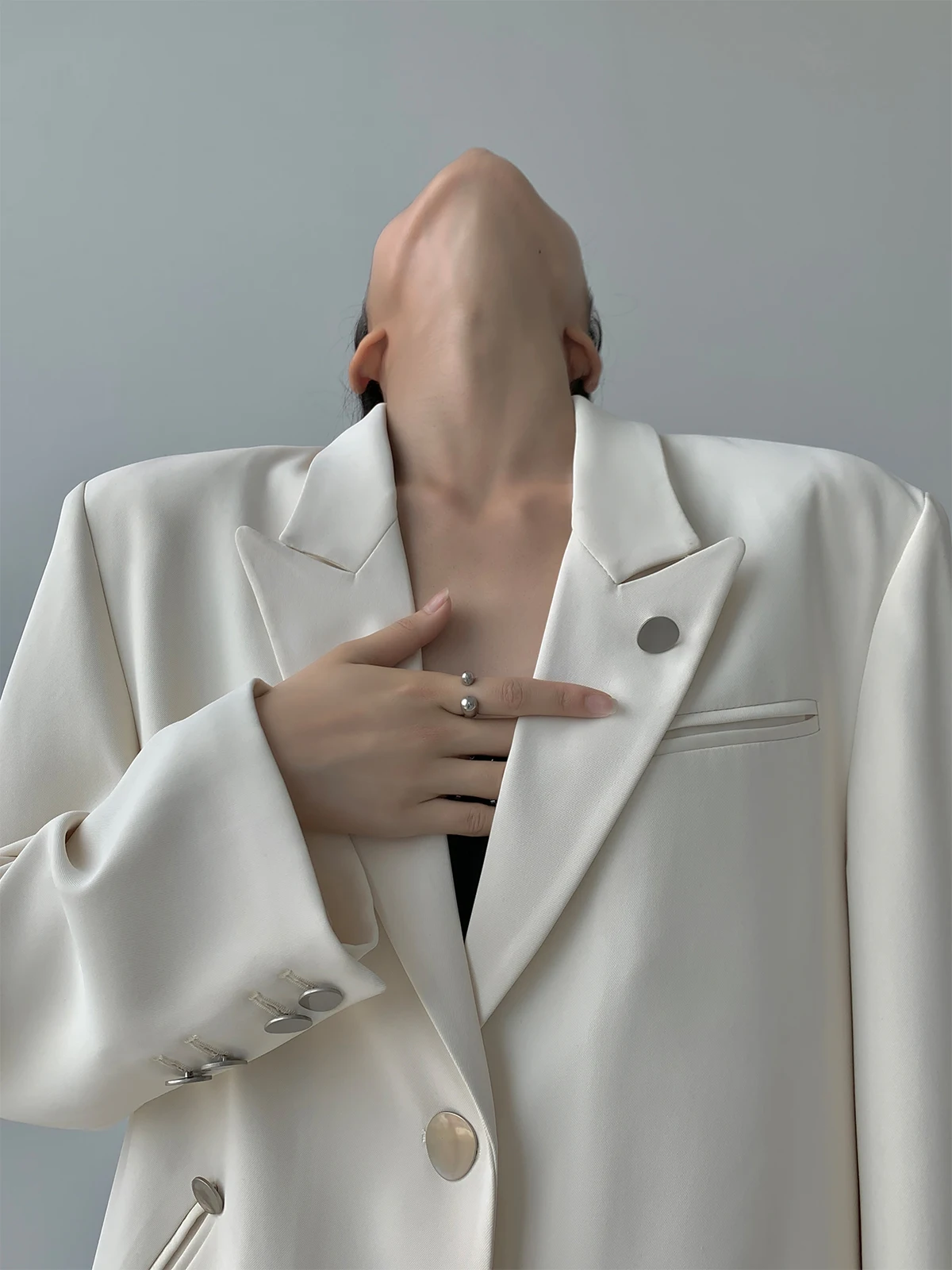 

Early Autumn 2025 Women's Suit Jaet Set High-End Feelings Polyester Fabric Pure Color Commute Sle One Button Long Sve