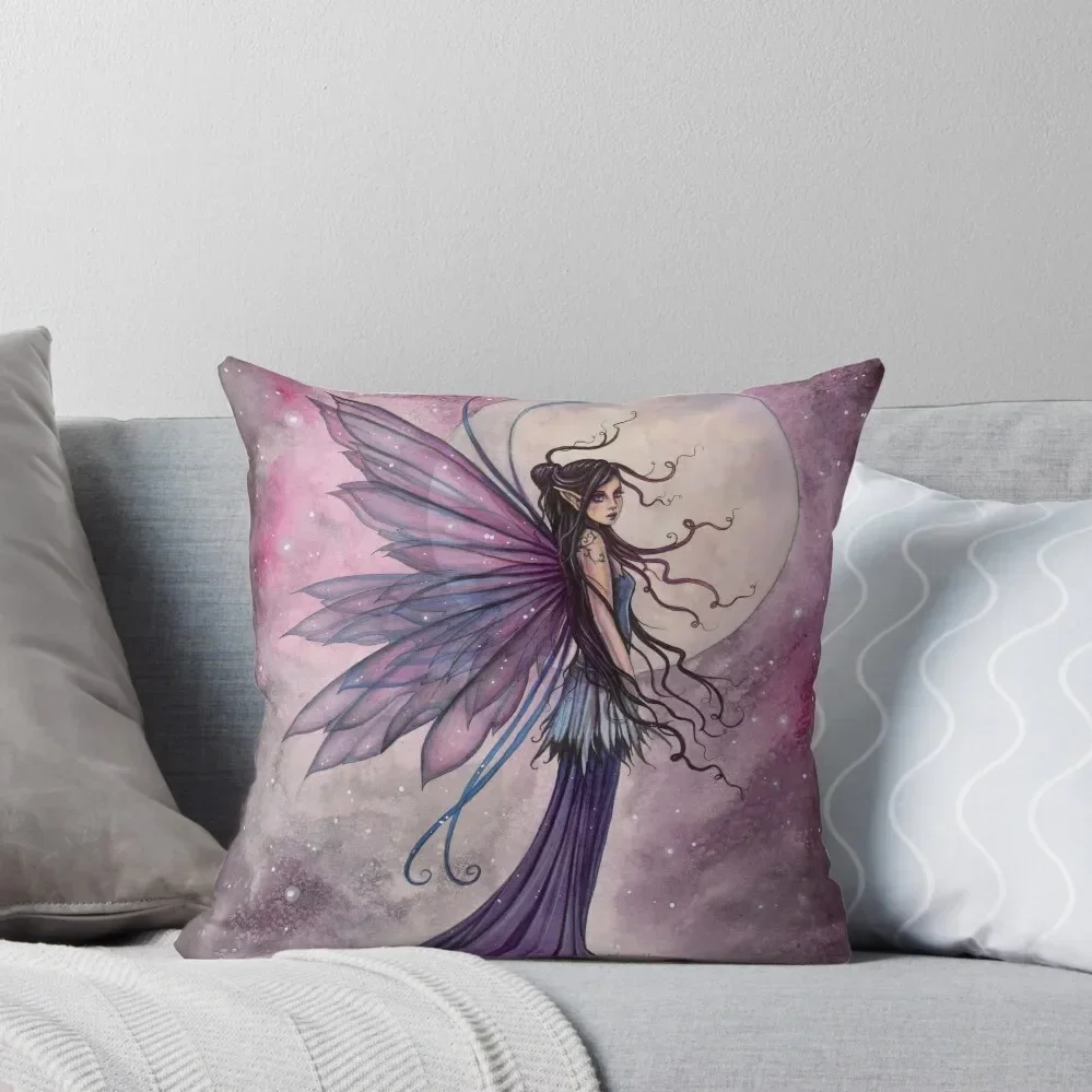 Starlit Amethyst Fairy Fantasy Art by Molly Harrison Throw Pillow Luxury Sofa Cushions Elastic Cover For Sofa pillow