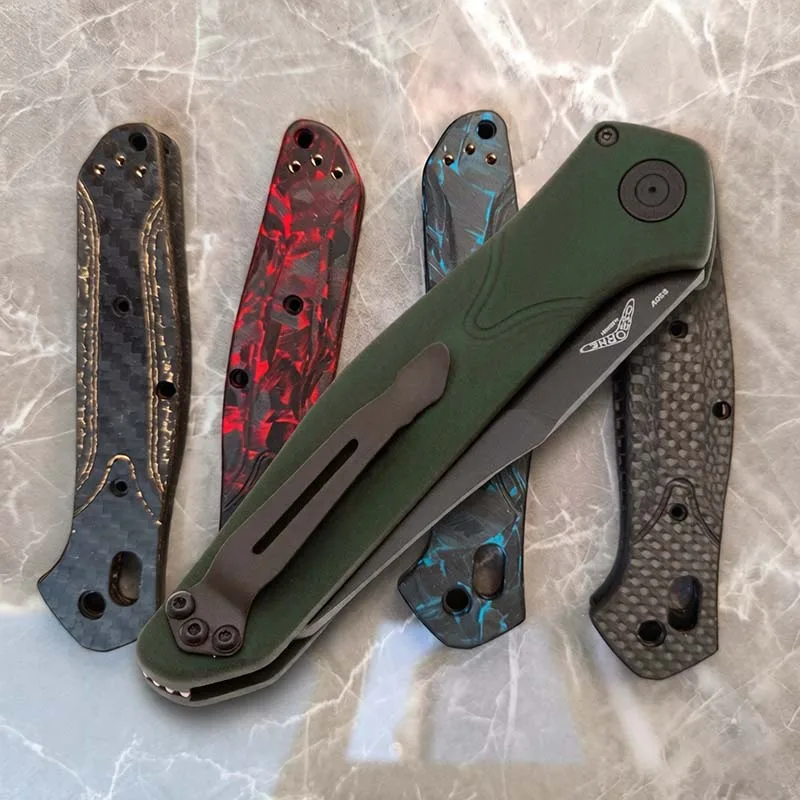 Carbon Fibre Material 4 Colors Knife Handle Scales Patches For Benchmade 940 Osborne Knives Grip DIY Make Replace Accessories