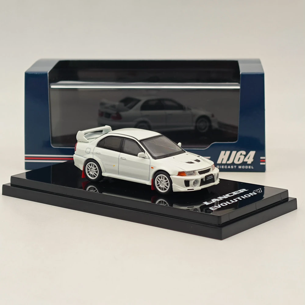 Hobby Japan 1/64 Lancer GSR Evolution V (CP9A)1998 with Mud Flap Scortia White HJ642032AW Diecast Model Car Limited Collection