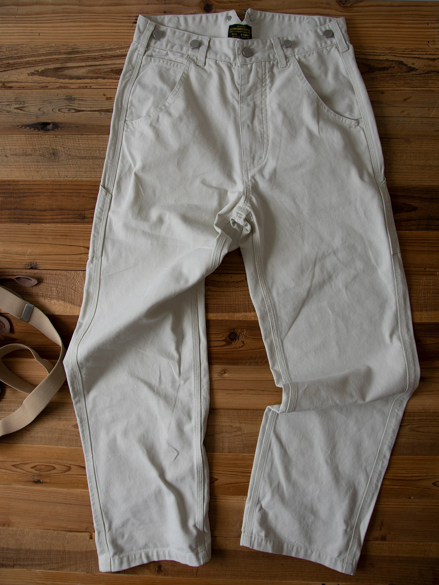 12oz Canvas Autumn Winter All-Cotton Thick Herringbone WWII-Style American Retro Straight-Leg Deck Pants (Amekaji Long Pants)