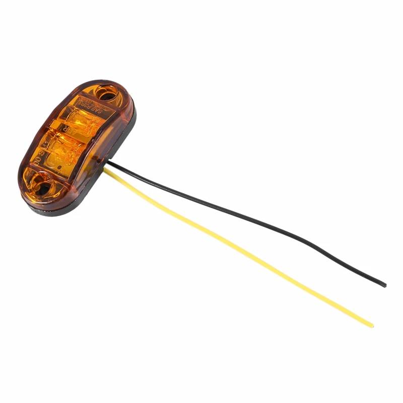 30X Yellow LED 2.5Inch 2 Diode Light Oval Clearance Trailer Truck Side Marker Lamp