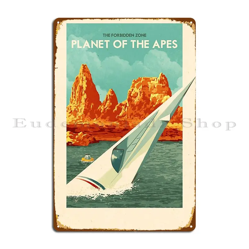 Carteles de viaje The Forbidden Zone Planet Of The Apes, carteles de Metal Vintage personalizados, cueva de pared, Bar, cueva, diseño de cartel de