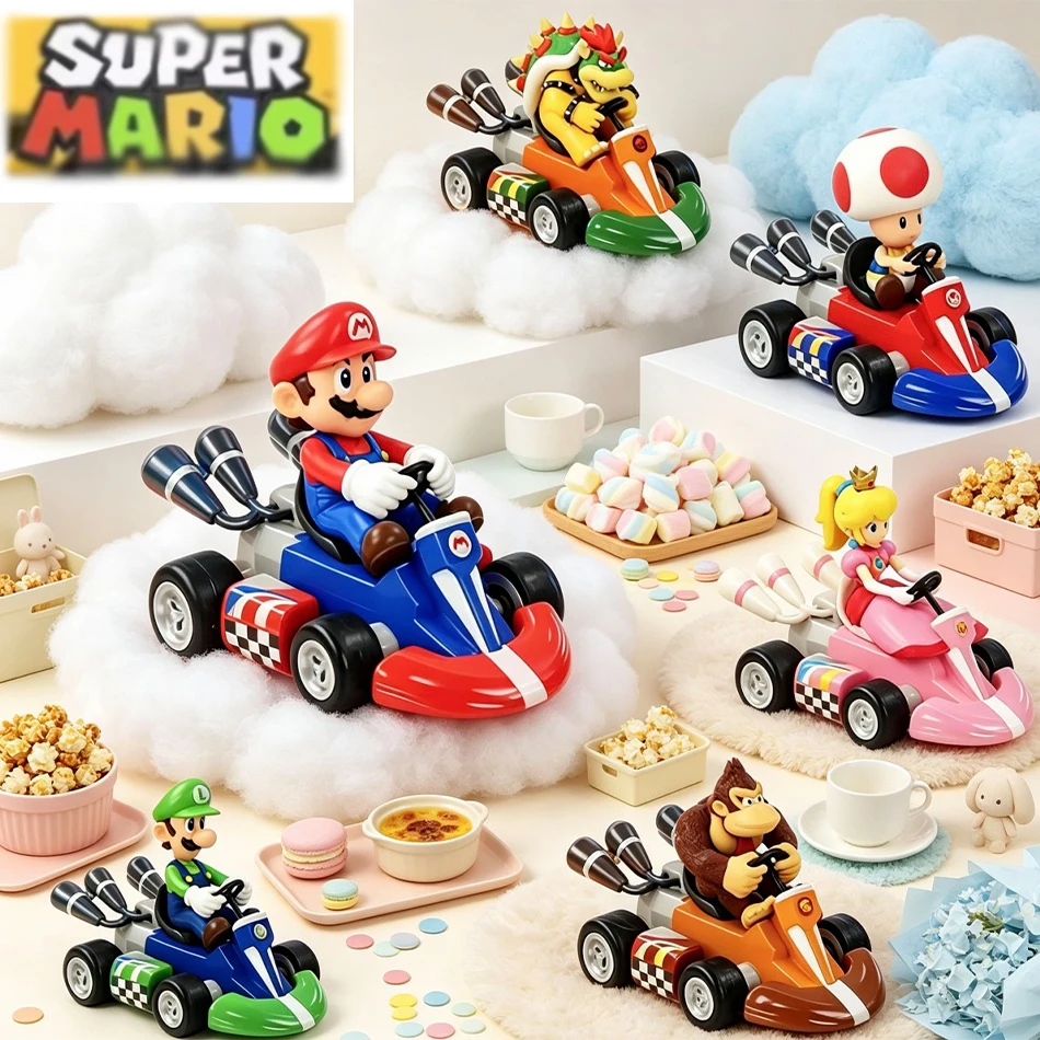 Figura de Mario Kart, Auto de Mario, Figura de Acción de Dibujos Animados, Linda Figura de PVC, Adornos de Escritorio, Juguetes Decorativos, Regalos para Fiestas