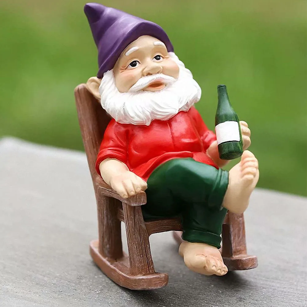 Mini pijane gnomy karłowate krzesło rysunek rzeźba wróżka żywica mikro element dekoracji krajobrazu ogród ozdoba trawnika statuetki zewnętrzne Home Decor