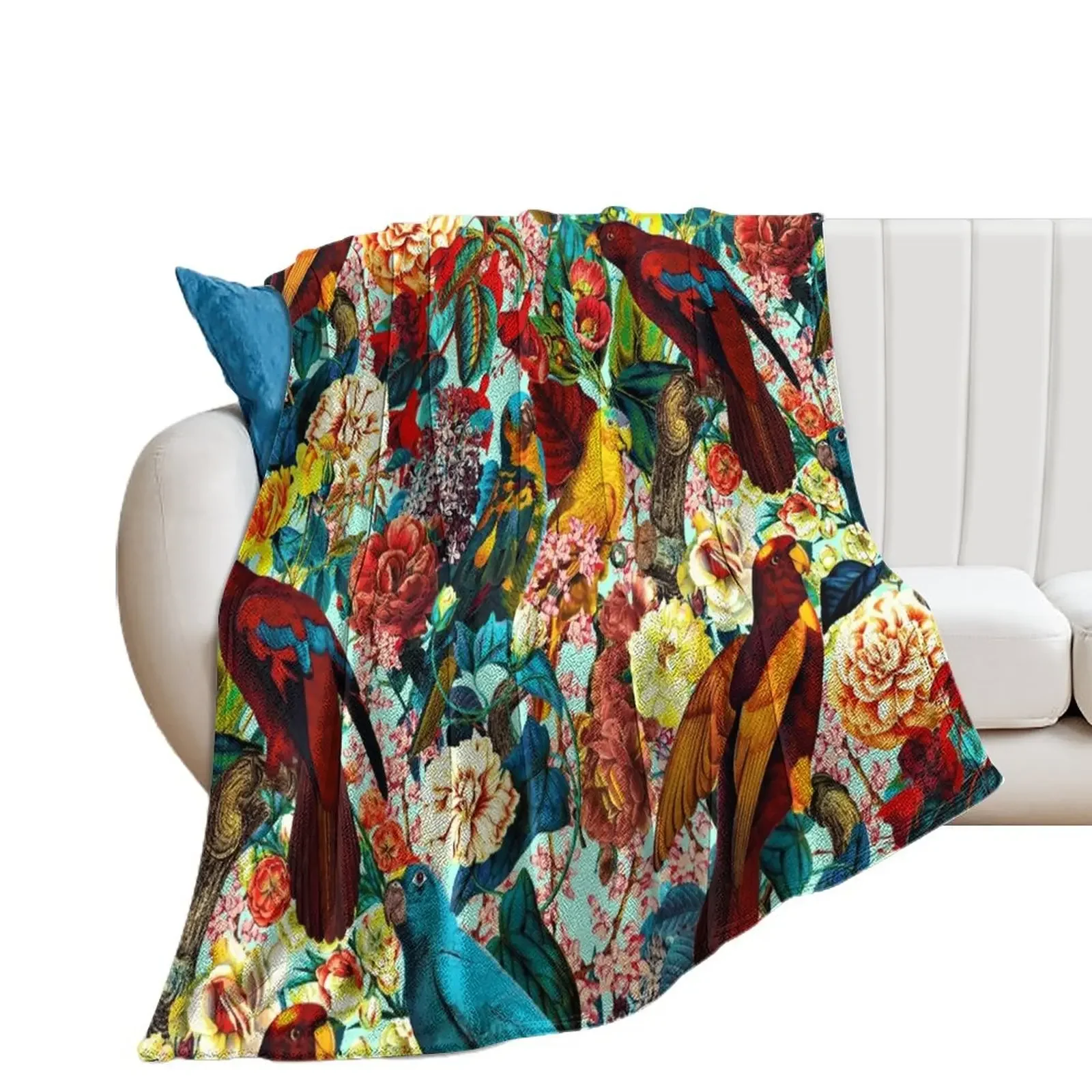 

FLORAL AND BIRDS XV Throw Blanket Hairys for sofa Beautifuls Blankets