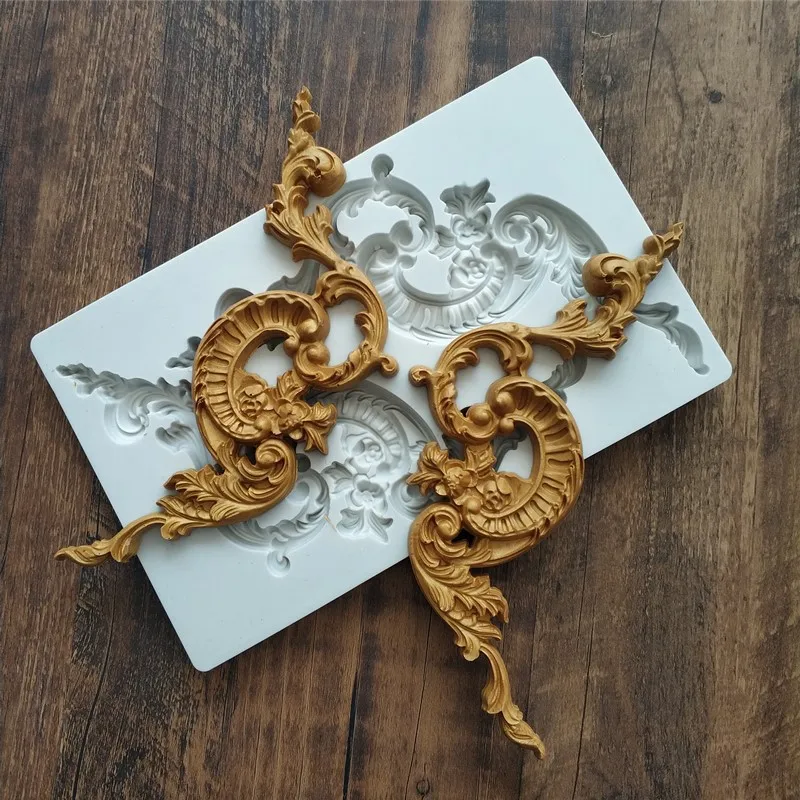 European Style Retro Pattern Silicone Mold for Cake Decoration Dry Pace Diy Chocolate Baking Fondant Molds,Lace Deor Molds