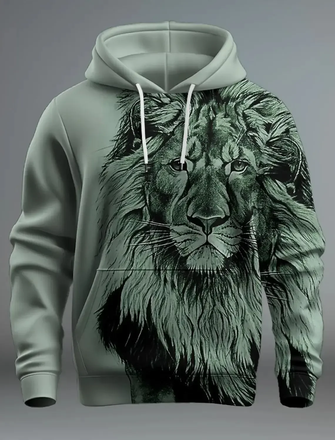 Men\'s Hoodie Animal Lion Pattern 3D Printed Hoodie Casual Long Sleeve Street Fashion Pullover New Fashion Men\'s Clothing