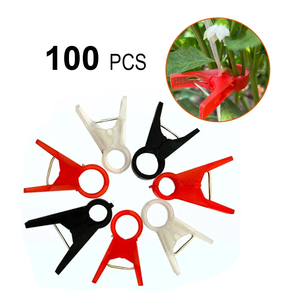 

Gardening Agricultural Greenhouse Hanging Seedling Clips ,Vegetables Supporting Clip Binding Vine Clips Durable Thickened, 100Pc