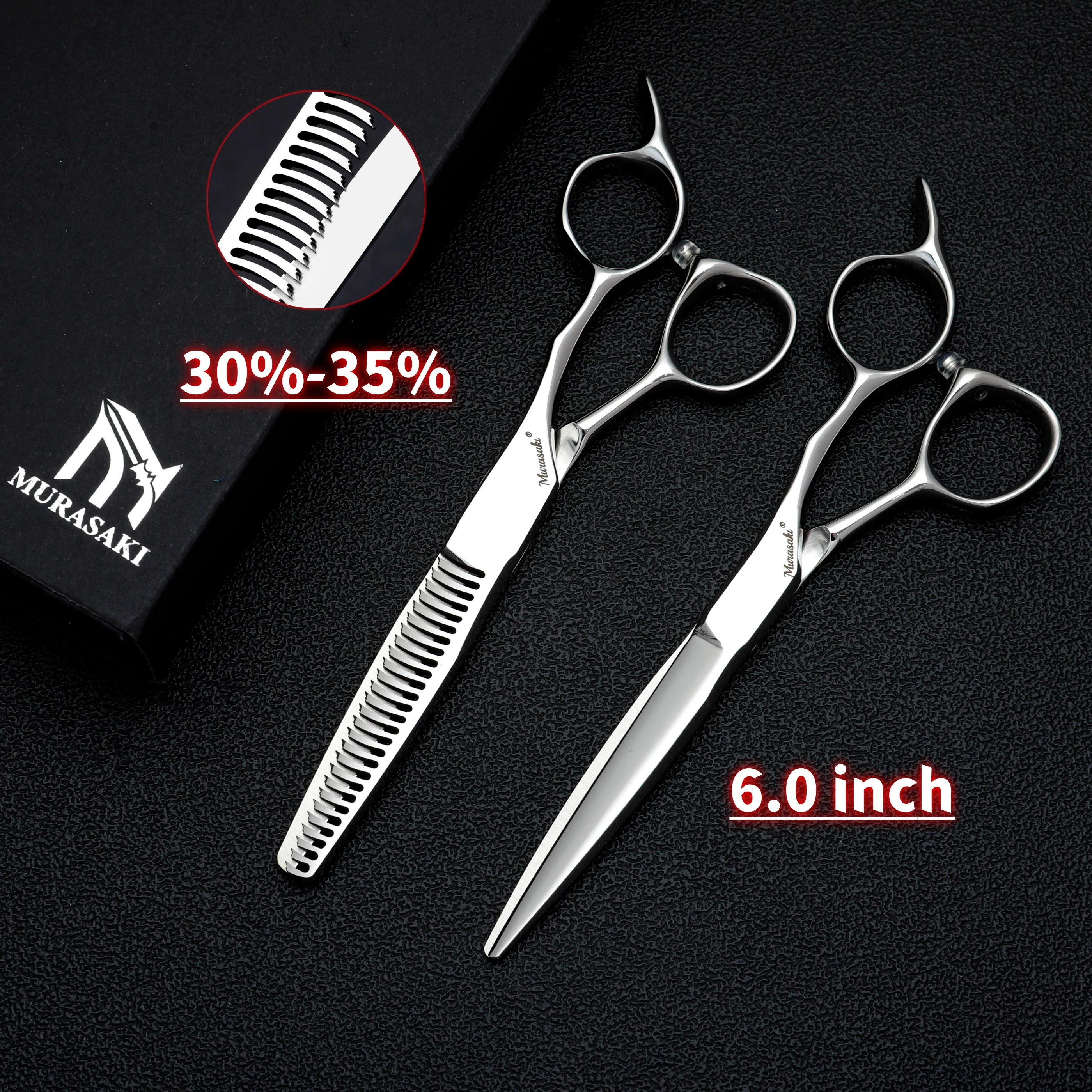MURASAKI Professionelle Friseurschere, 6,0 bis 6,8 Zoll VG10 Stahl Haarschneideschere, Hochwertige Friseursalon-Accessoires – Detail 20
