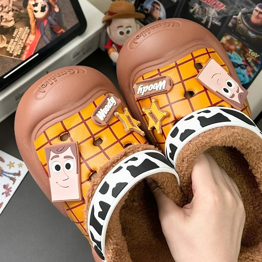 Disney Toy Story 4 Woody Detachable Cotton Jacket Cartoon Cute Slippers Outdoor Cute Shoes Chrismas Gifts Decorations