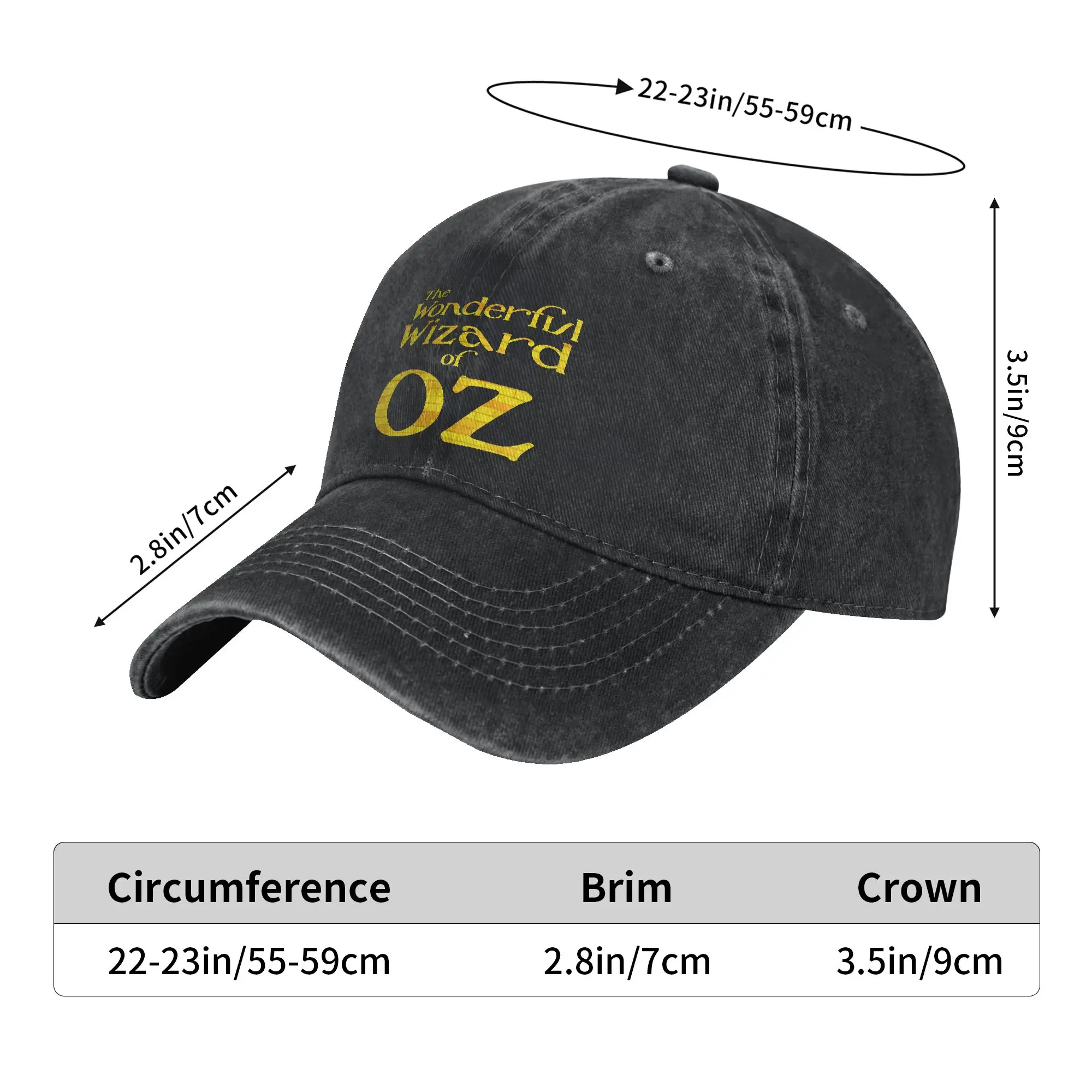 Retro Vintage Yellow Brick Road Wonderful Wizard of OZ Logo Sun Baseball Cap  Women Men Print Trucker Hat Sunscreen Snapback Cap