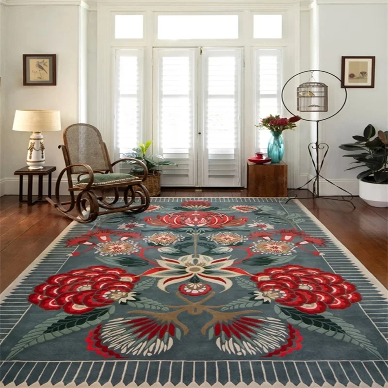 

European Luxurious Classic Style Carpets Modern Living Room Sofa Coffee Table Rug Light Luxury Large Area Bedroom Washable Rug