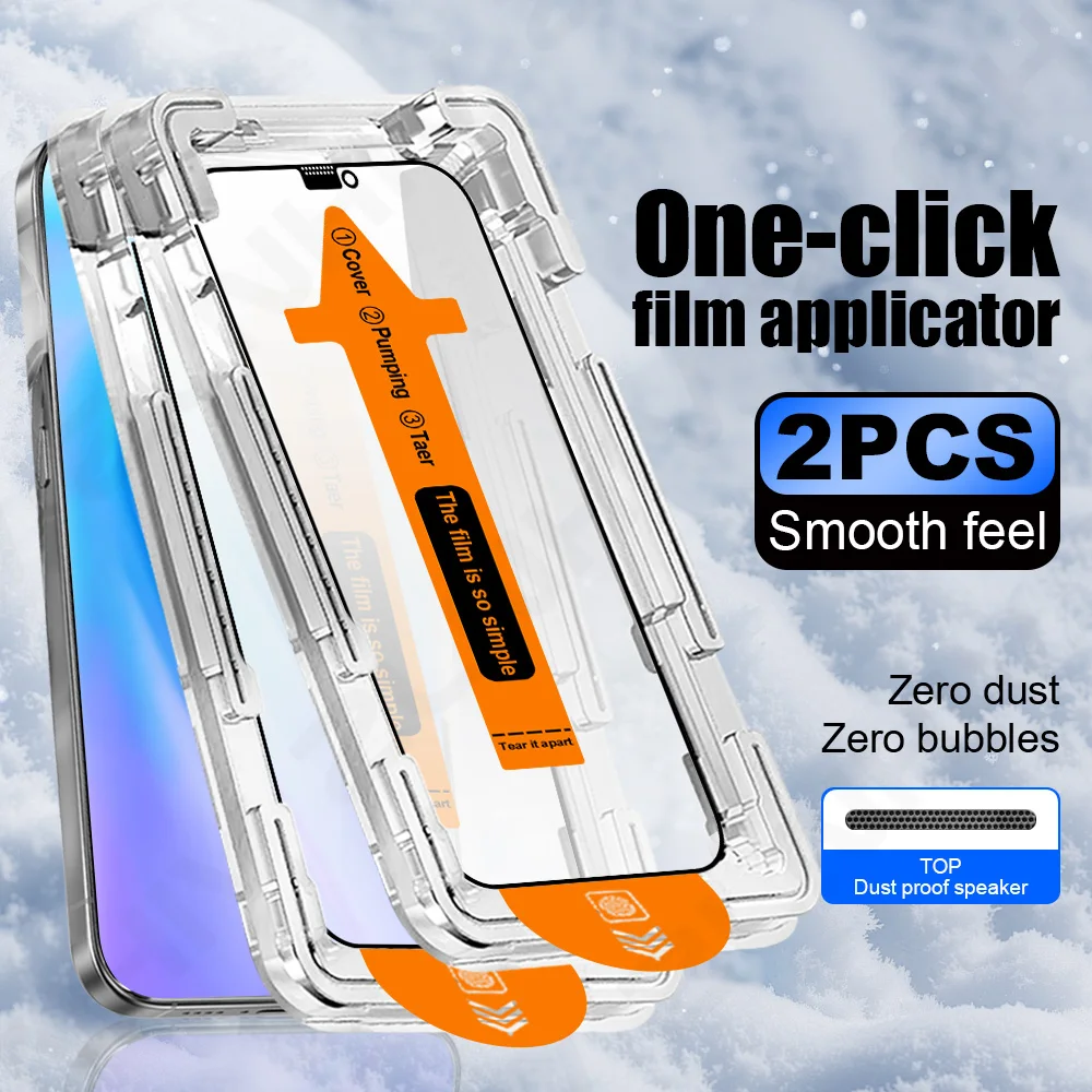 2Pcs Protective Film 17 Pro 16 Pro Glass Smartphone 15 Pro Max 14 Plus Phone Screen Protector 13 Pro Max 12 Protective Film 11 X