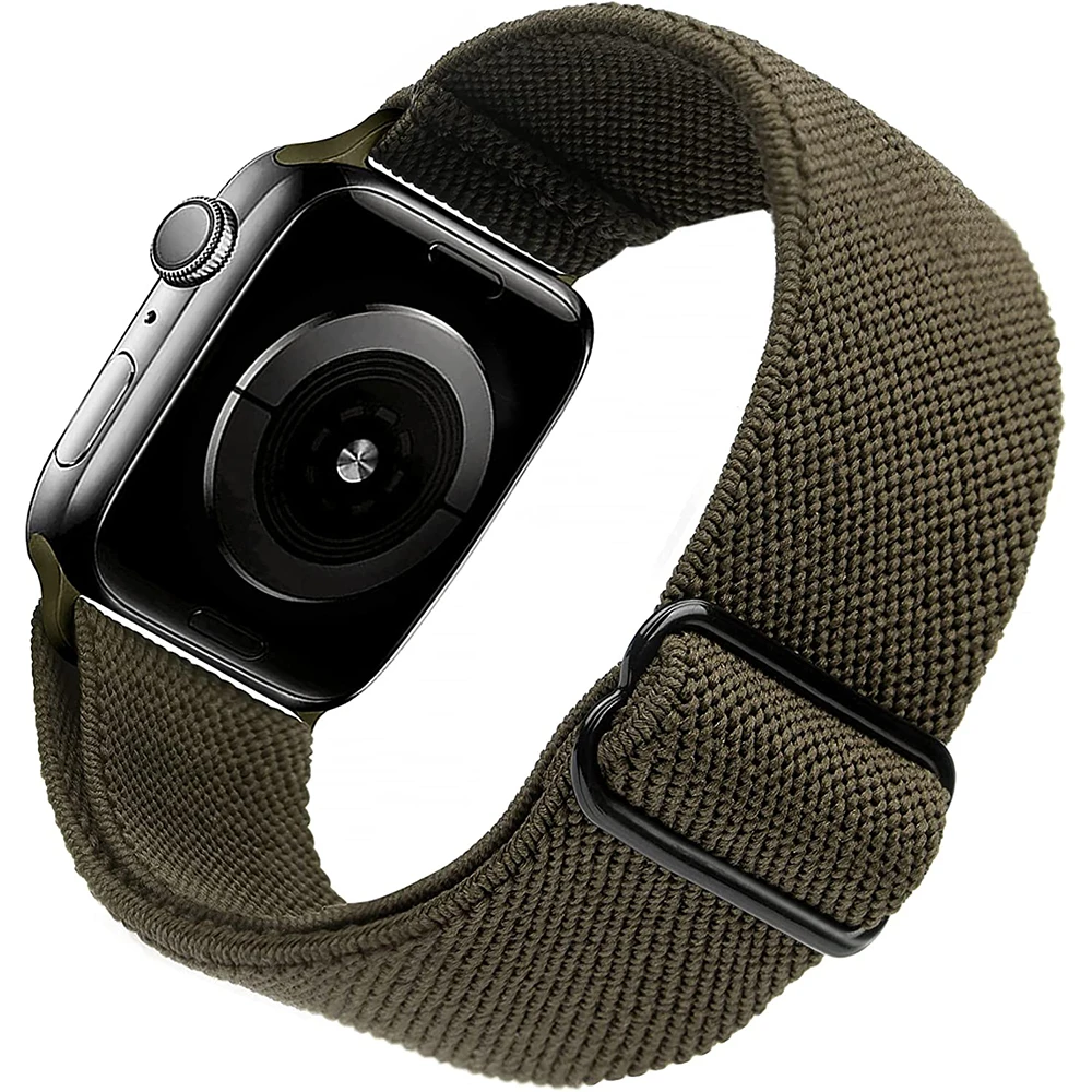 

Нейлоновый ремешок для Apple Watch Band 7 8 9 45 мм 41 мм Регулируемый эластичный дышащий браслет iWatch Ultra 49 мм 6 SE 5 44 мм 40 мм 2030