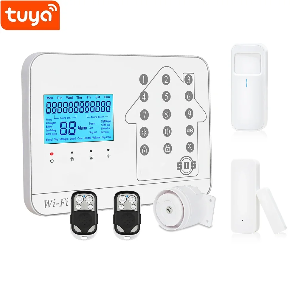 Tuay WIFI+GSM+PSTN 3 in 1 Wireless Smart Home Product With TFT Screen Control Panel Alarm System with IOS & Android Operation