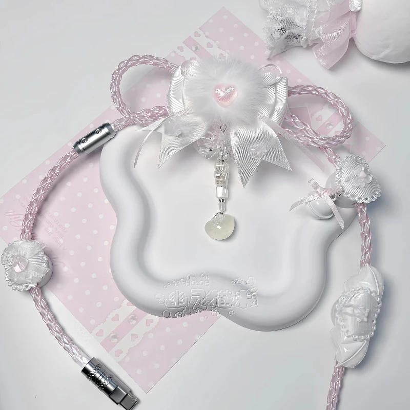 واحد كريستال النحاس مخصص الطيران كابل توصيل قسم كامل مضيئة DIY 8k نوع-c مخصص المغناطيسي التبديل لوحة المفاتيح كابل