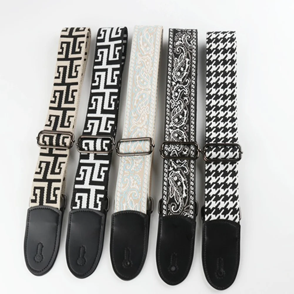 

Guitar Strap With For Geometric Pattern Fashionable And Simple Multiple Colors Available Styles Trendy And Versatile