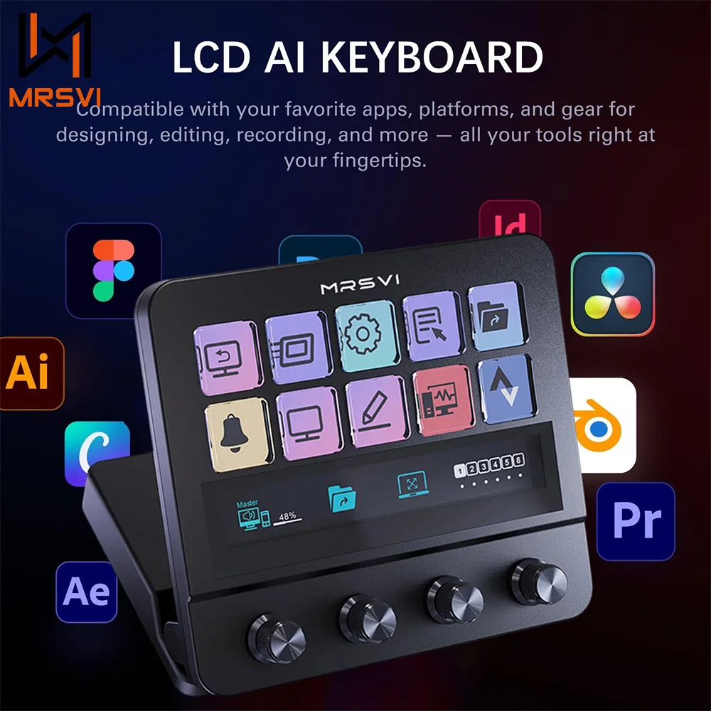 

MRSVI N4 Programmable Macro Mini Keyboard Custom Button Desktop Console Panel Controller Helper For Multiple Scenarios