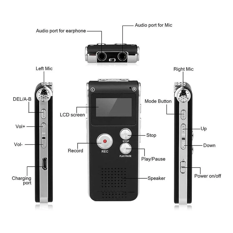 Imagem -02 - Digital Evp Voice Activated Recorder Paranormal Ghost Hunting Equipment Usb us 8gb Preto