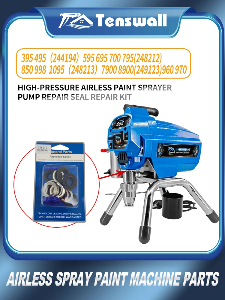 Airless spray paint machine pump repair seal repair kit 395 495（244194）595 695 700(248212)1095（248213）7900(249123)