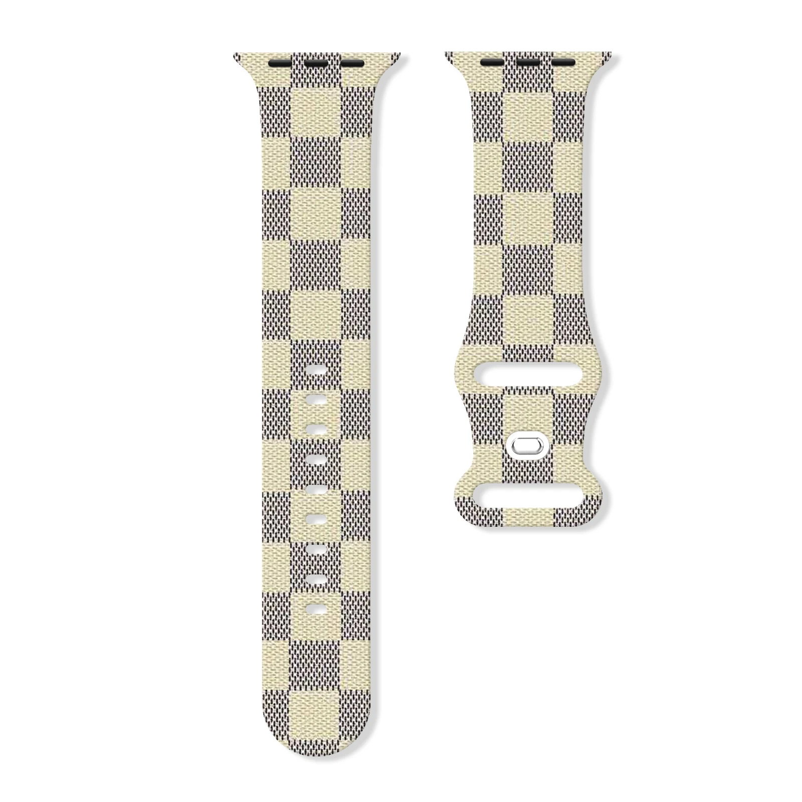 

Silicone Plaid Printed Straps for Apple Watch 11 10 9 8 7 SE Bands Replaceable Bracelet for iWatch 46/45/44/42/41/40mm Watchband