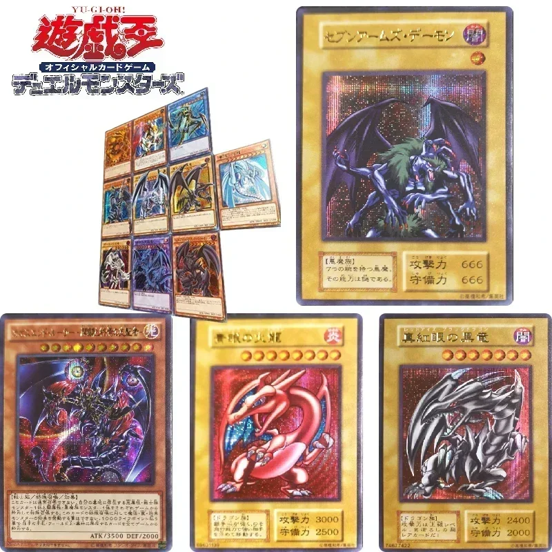 Yu-gi-Oh! Mata merah naga hitam mata biru naga putih DIY Koleksi buatan rumah kartu Natal hadiah ulang tahun permainan mainan