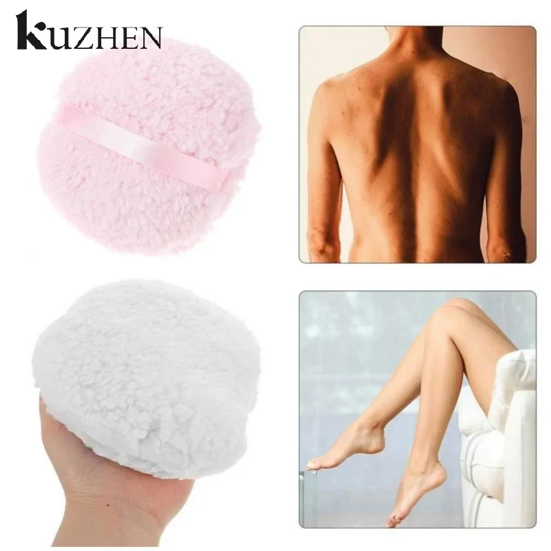 Puszysta aplikator do pudru o bardzo dużym rozmiarze, 15 cm, z długim pluszowym włosiem, łatwa do trzymania, idealna do pudru do ciała i twarzy.