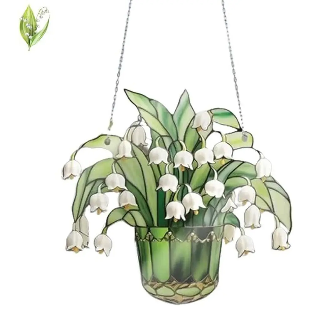 Elegant Flower of Valley Window Catcher Hanging High Quality Stain Acrylic Pendant Easy To Install Lightweight