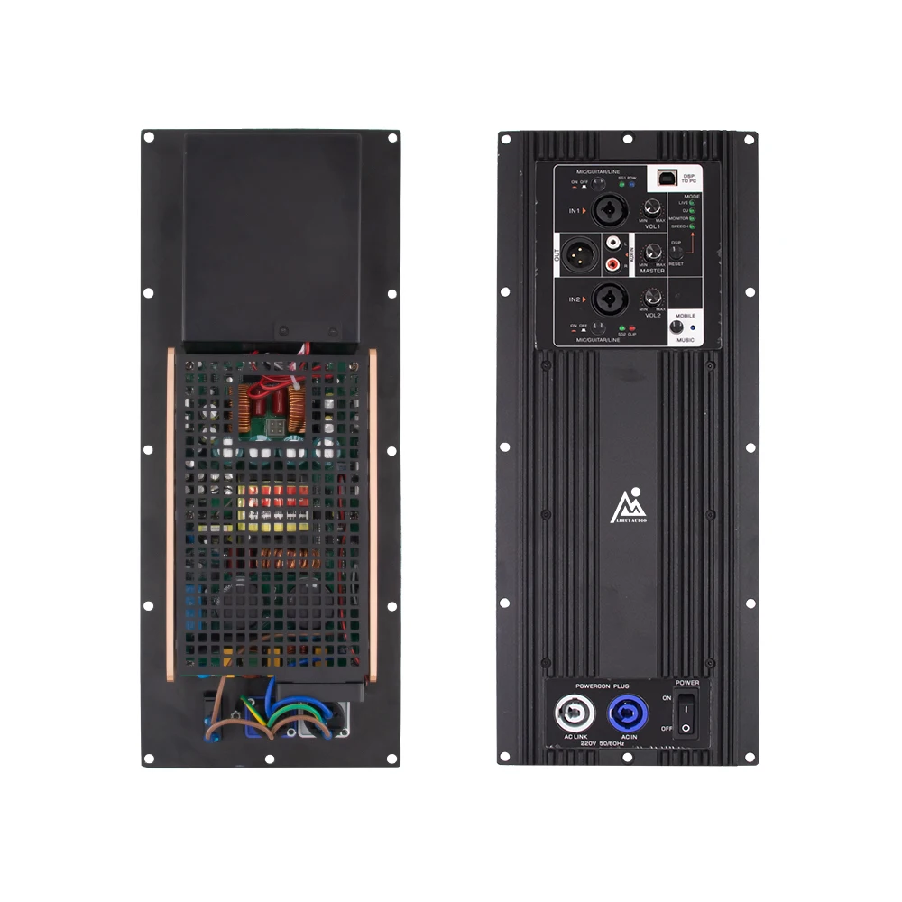 Lihui-placa amplificadora de potencia de 2 canales, dispositivo DSP de 8 ohmios y 1000W, para uso doméstico, pesa alrededor de 3kg