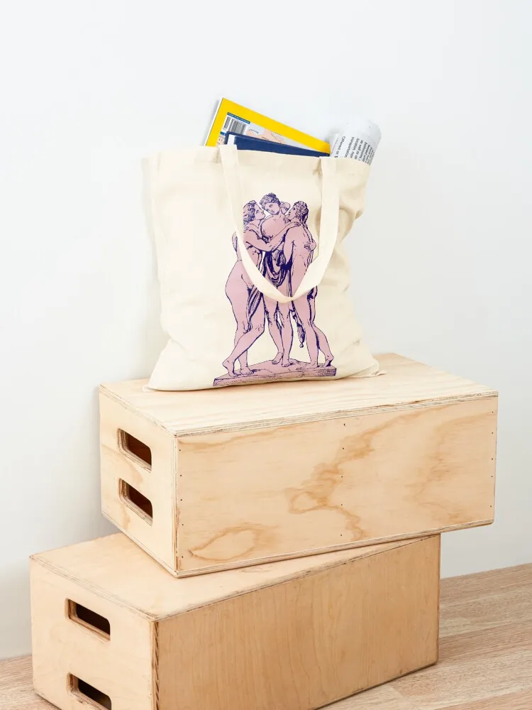 Greek Mythology Danish Pastel The Three Graces Light Academia Art Museum Poster Tote Bag