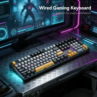 Teclado mecánico para juegos con cable de 108 teclas con retroiluminación RGB |   Chip de juego |   Baja latencia |   Anti-Ghosting |   para jugadores de PC Win/Mac