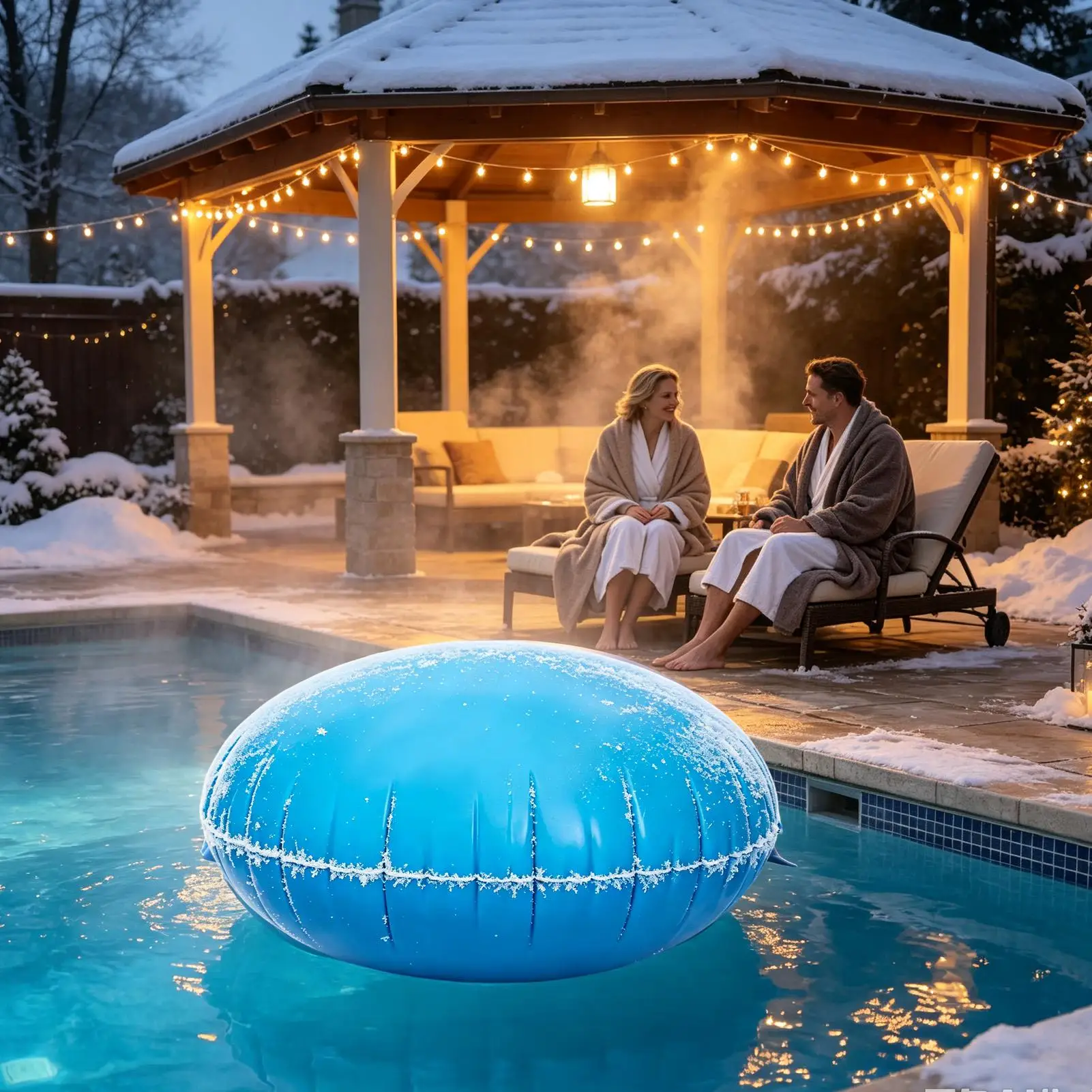 Pool Pillows For Ground Pools Inflatable Air Cushion With Elastic Bands Pool Cover Support Pillow For Garden Backyard Courtyard
