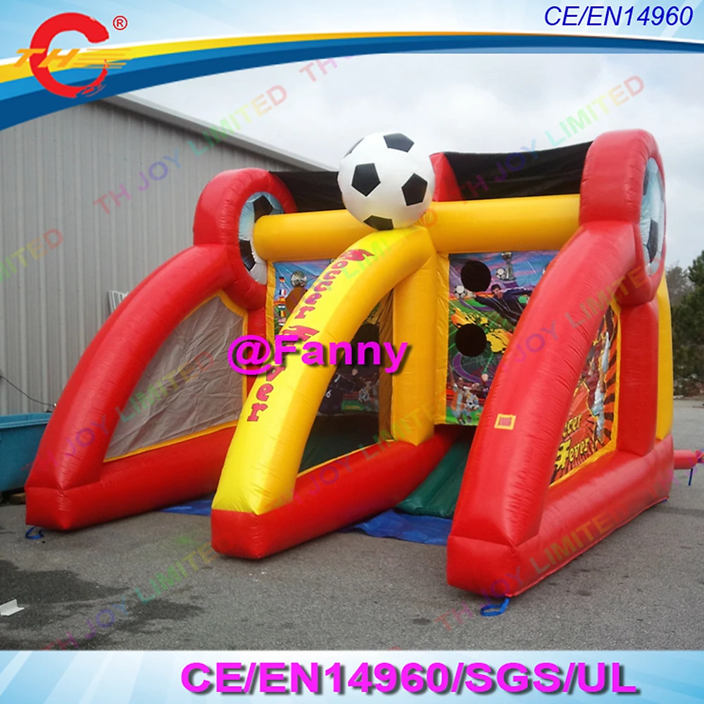 free air ship to door,3mW*2mD*3mH inflatable football soccer shooting shooter toss throwing game,inflatable shoot out goal