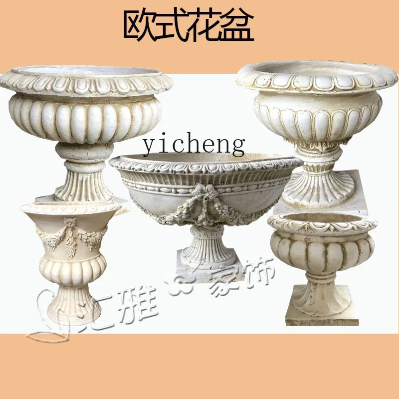 courtyard decoration statue base outdoor Roman column flower pot wedding road guide prop room arrangement flower stand