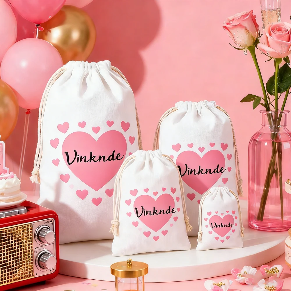 

100pcs Organic Cotton Drawstring 13X18CM Jewelry Rings Pouches Custom Logo Soft Recyclable Dust Bag for Wedding Gifts & Storage