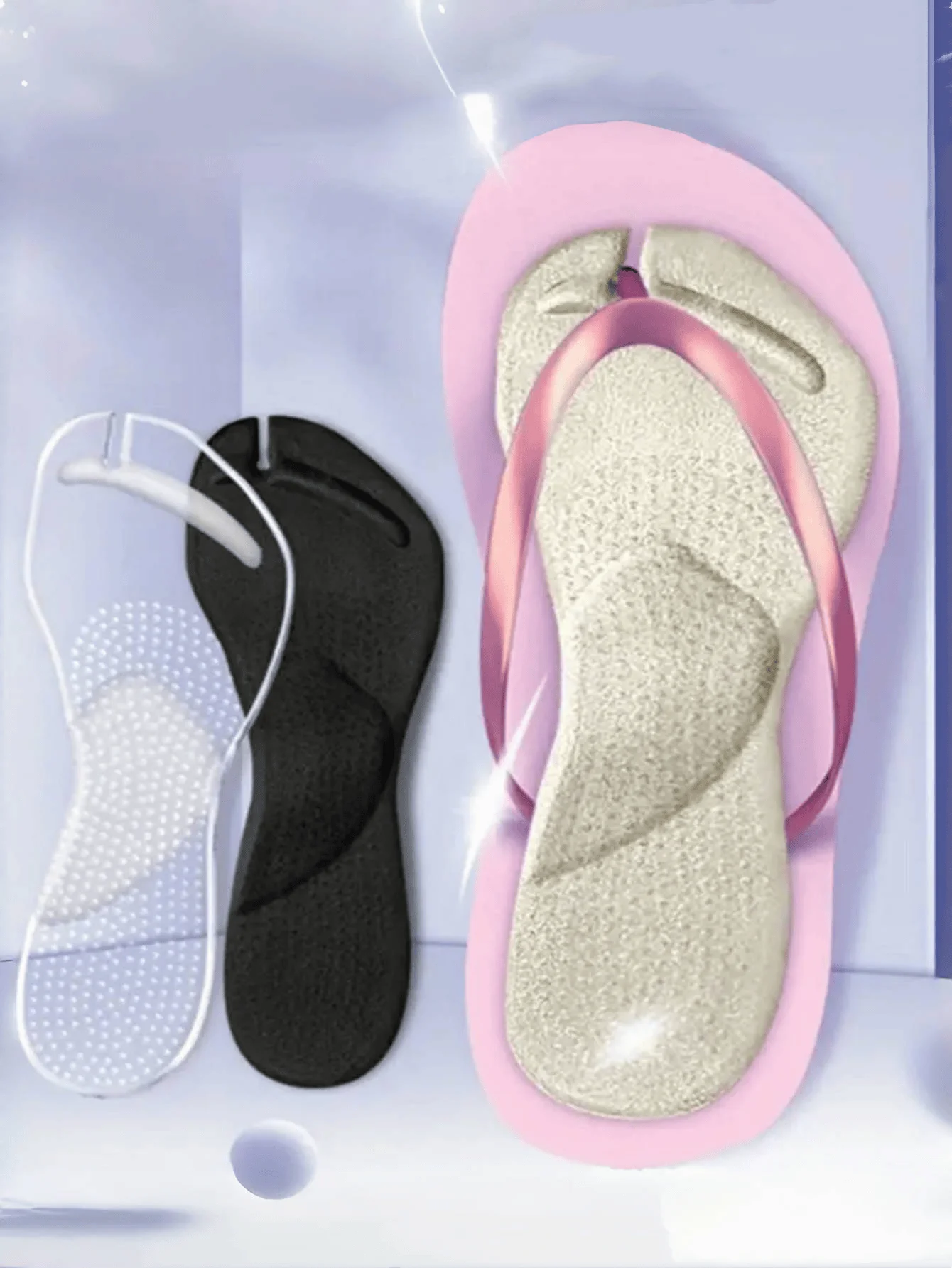 1Pair Soft Flip Flop Gel Cushion , For Summer Flip Flop Sandals Lining Protective Insoles Shoes Anti Slip Cushions