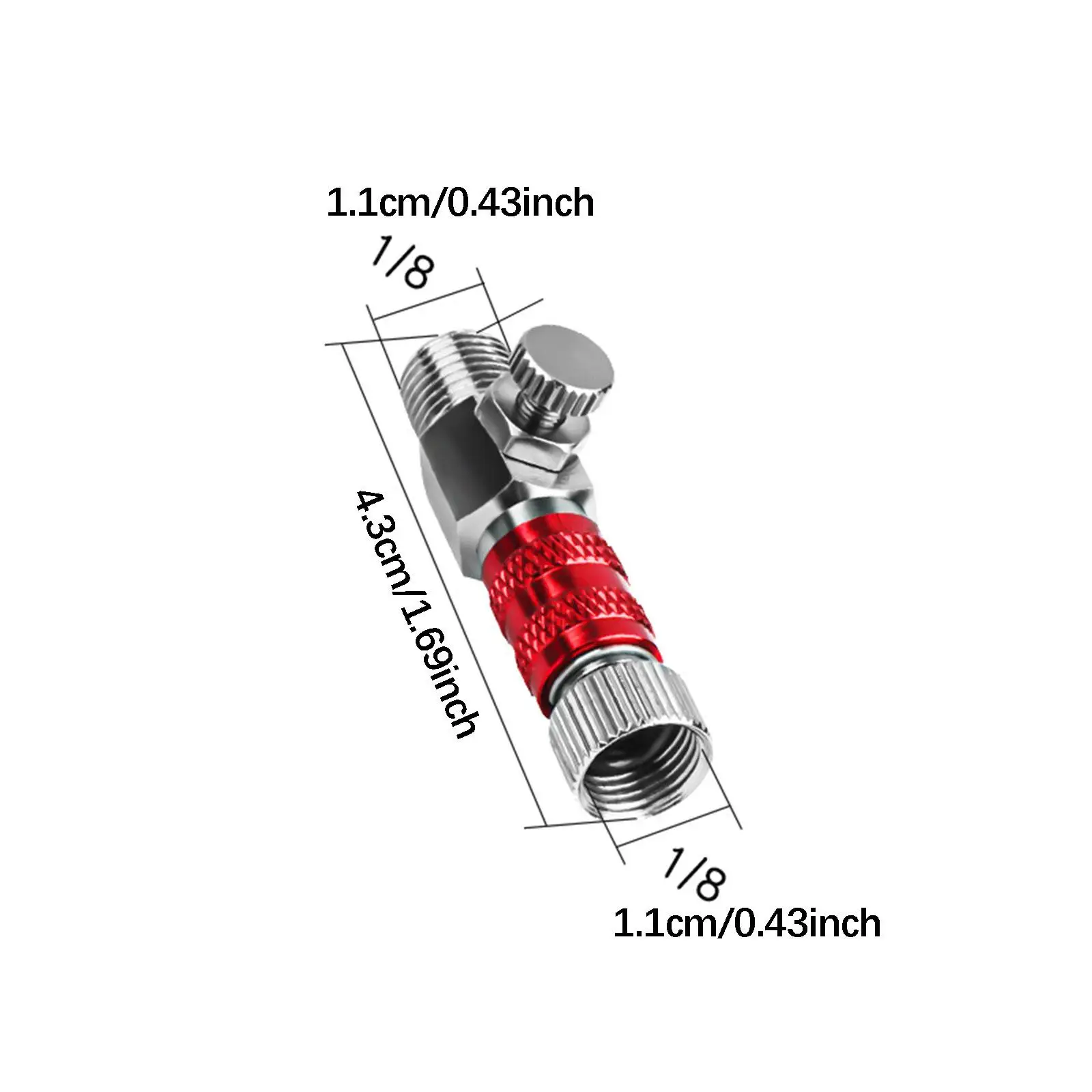 Szybkozłączka do aerografu z gwintem 1/8 cala, metalowa, do wymiany węża aerografu.
