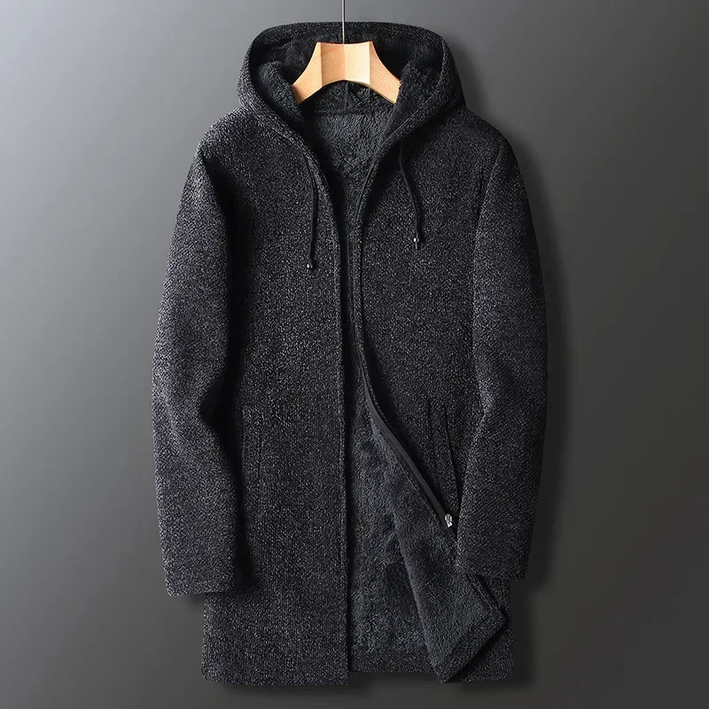 Men's Sweaters Coat Autumn Winter New Hot Warm Zipper Medium Long Cardigan Sweaters Man Casual Knitwear Sweatercoat Mens Clothes