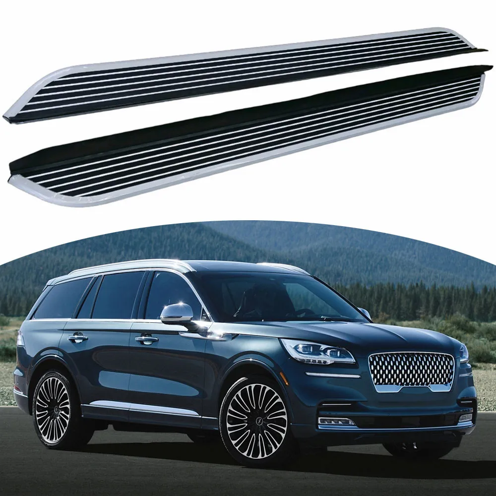 

Fit for Lincoln Aviator 2020-2025 2PCS Aluminum Fixed Side Steps Running Boards Nerf Bars Rails Stepping Pedals Protector