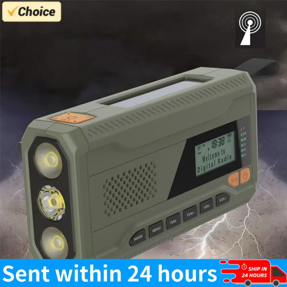 

Портативное DAB/FM-радио с фонариком, Bluetooth-колонкой и ручным динамо-генератором для экстренных ситуаций, кемпинга и выживания в штормах