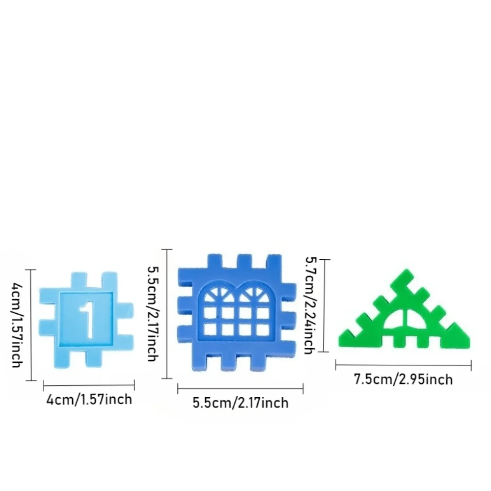 บล็อกตัวต่อสำหรับเด็ก - ตัวต่อพลาสติกแบบสี่เหลี่ยมที่สามารถเชื่อมต่อกันได้ ของเล่นสร้างโต๊ะ DIY สำหรับเด็กเพื่อสร้างบ้าน