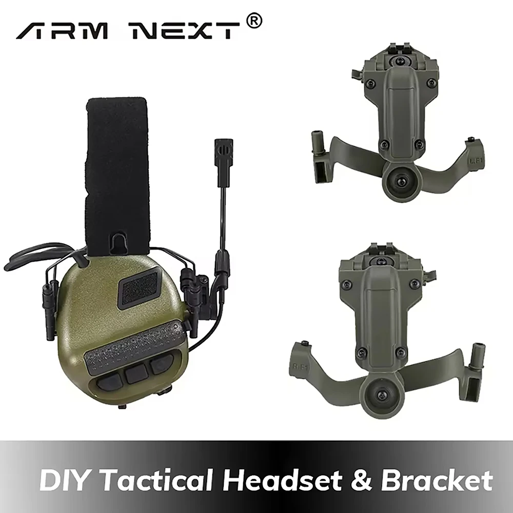 

ARM NEXT F10 Tactical Headset Hunting Shooting Noise Cancelling Headphones with Brackets Fit for Wendy M-LOK ARC Helmet