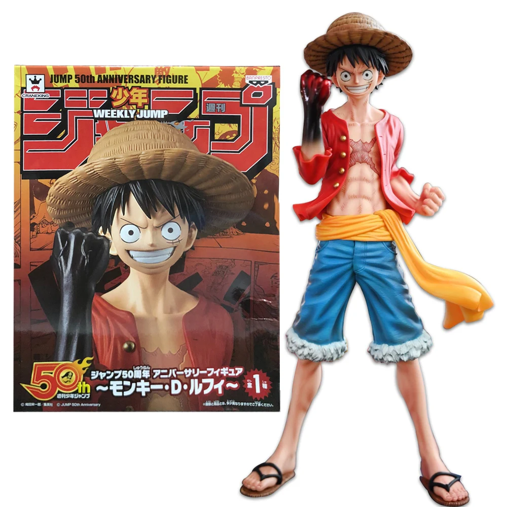 Figura de acción de One Piece, modelo de juguete de Anime de 18CM, Monkey D Luffy Jump, 50 ° aniversario, engranaje de pie, cuarta figura de PVC especial 1