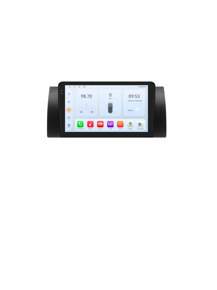 9"2DIN Carplay Android 14 Autoradio für BMW 5 E39 X5 E53 M5 1995 - 2003 Multimedia von Snapdragon 6115 Autoradio 360 Cam Bildschirm