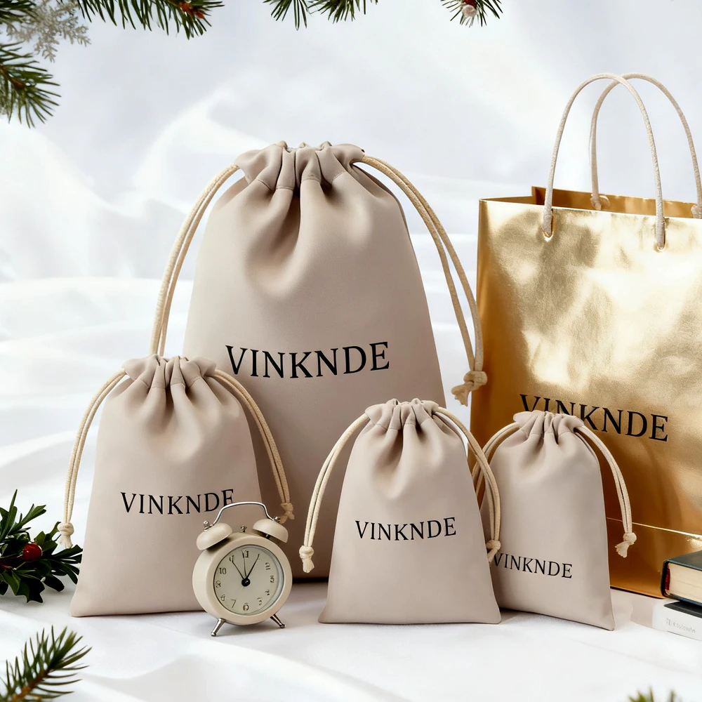 

100Pcs Custom Logo Drawstring Wedding Favor Bag Jewelry Storage Champagne Silk Satin Pouch Rosary Earrings Rings Perfume Sack