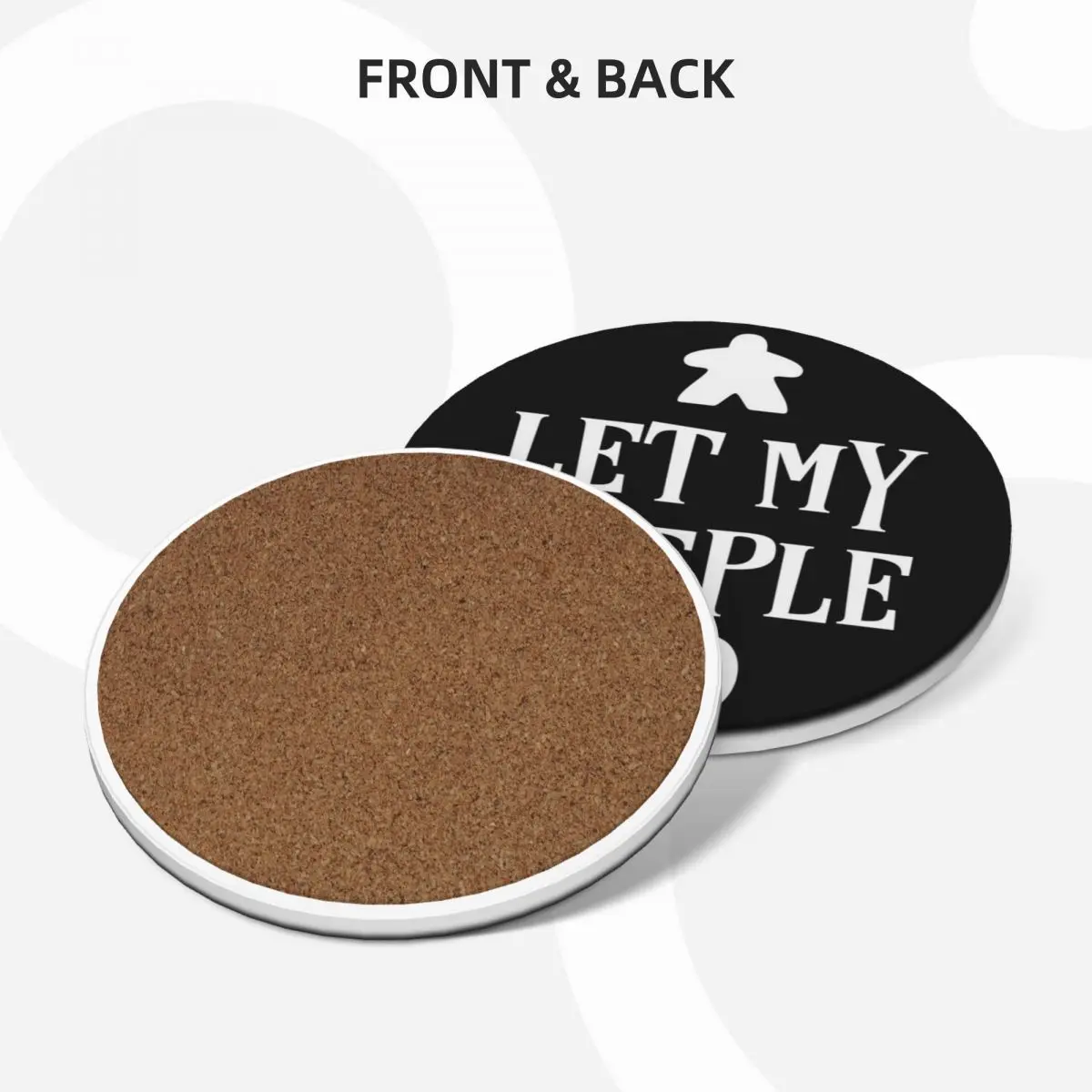 Let my Meeple Go Board Games Pun Ceramic Coasters (Set of 4) ceramic set christmas Coasters