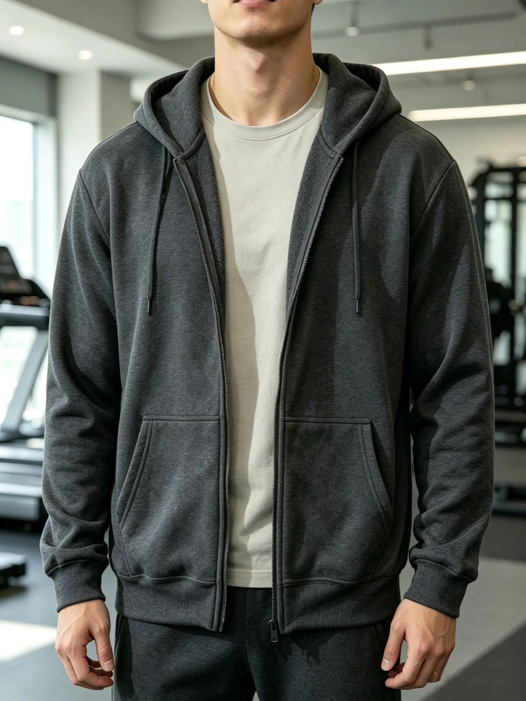 2026 Autumn/Winter New Zipper Hoodie Men's and Women's Loose Fleece Street Personalized Hoodie Trendy Simple Solid Color Jacket
